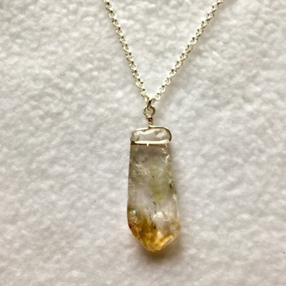 Hand Made Citrine Charm Necklace